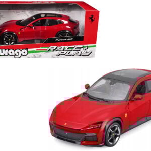 Ferrari Purosangue Red with Sunroof "Race + Play" Series 1/24 Diecast Model Car by Bburago Sports Car Racing Gifts by Diecast Mania