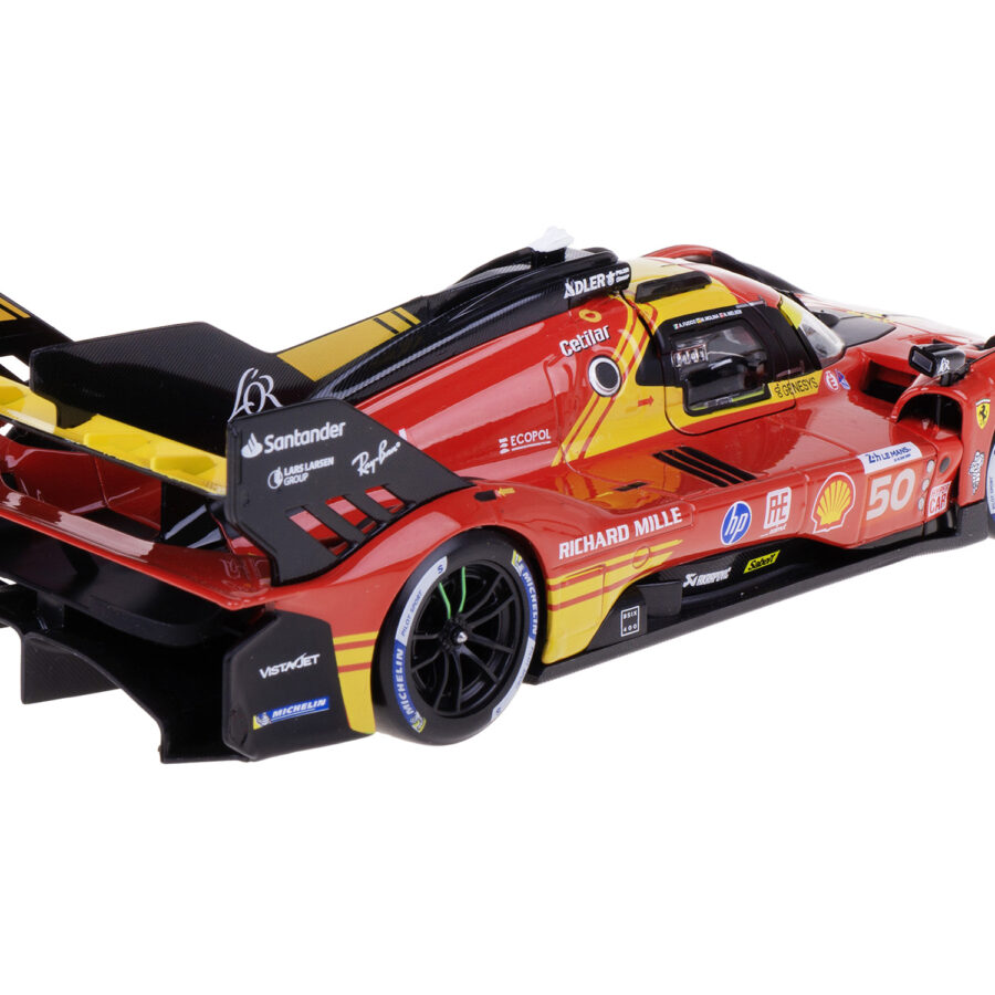 Ferrari 499P #50 Antonio Fuoco - Miguel Molina - Nicklas Nielsen "Ferrari AF Corse" Winner "24 Hours of Le Mans" (2024) "Racing" Series 1/24 Diecast Model Car by Bburago Sports Car Racing Model Cars