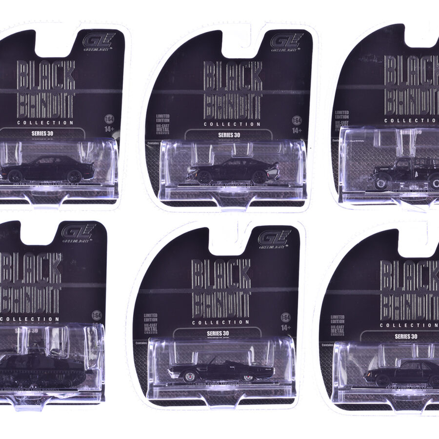 "Black Bandit" 6 piece Set Series 30 1/64 Diecast Model Cars by Greenlight from the Sports Car Racing Model Cars store collection.