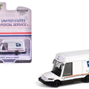 Oshkosh Next Generation Delivery Vehicle (NGDV) "United States Postal Service" White with Red and Blue Stripes "Hobby Exclusive" Series 1/64 Diecast Model Car by Greenlight from the Sports Car Racing Gifts store collection.