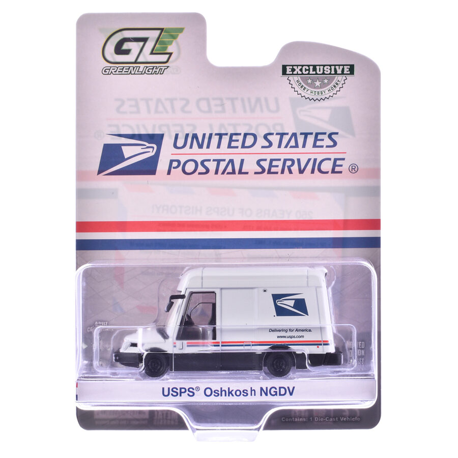 Oshkosh Next Generation Delivery Vehicle (NGDV) "United States Postal Service" White with Red and Blue Stripes "Hobby Exclusive" Series 1/64 Diecast Model Car by Greenlight Automotive