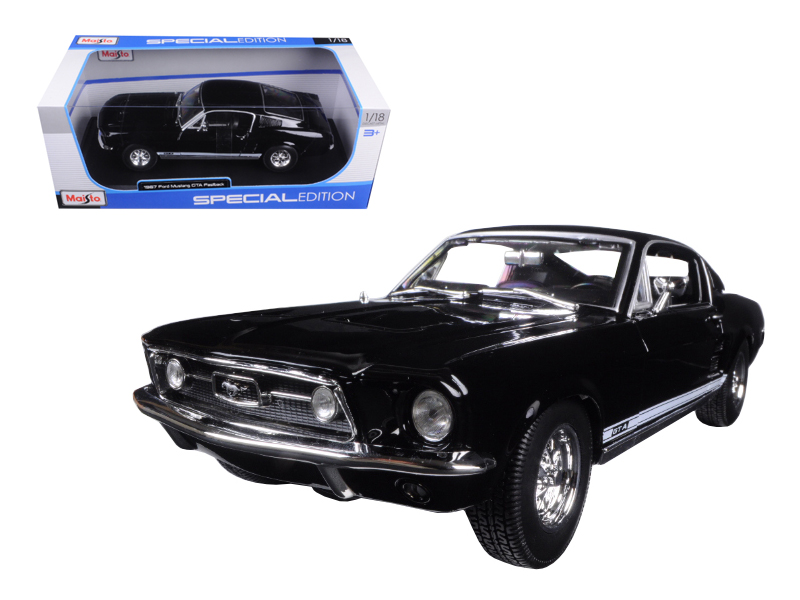 1967 Ford Mustang GTA Fastback Black "Special Edition" 1/18 Diecast Model Car by Maisto Automotive