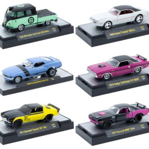"Auto-Thentics" 6 piece Set Release 101 IN DISPLAY CASES Limited Edition 1/64 Diecast Model Cars by M2 Machines from the Sports Car Racing Collectibles store collection.