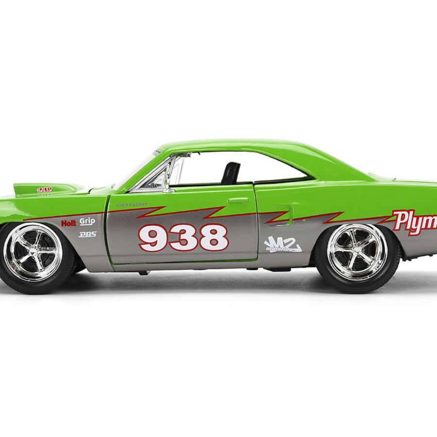 1970 Plymouth Road Runner #938 Green and Gray Metallic "Bigtime Muscle" Series 1/24 Diecast Model Car by Jada Automotive