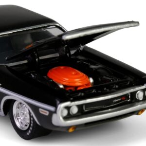 1970 Dodge Challenger R/T 440 Black with White Stripes "Barrett-Jackson" Series 15 1/64 Diecast Model Car by Greenlight  by Diecast Mania