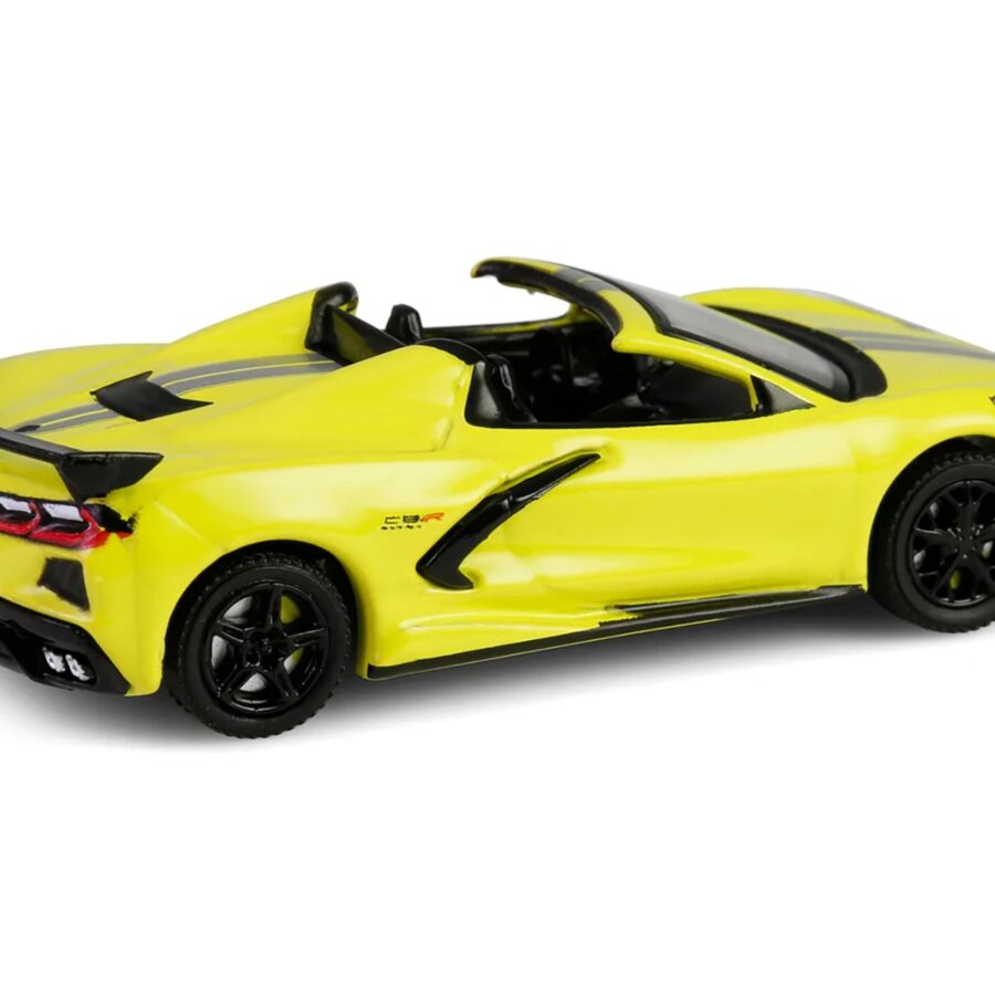 2022 Chevrolet Corvette C8.R Convertible Yellow with Silver Stripes "Barrett-Jackson" Series 15 1/64 Diecast Model Car by Greenlight Automotive