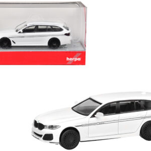BMW Alpina B5 Touring White 1/87 (HO) Plastic Model Car by Herpa from the Sports Car Racing Collectibles store collection.