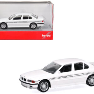 BMW Alpina B12 White 1/87 (HO) Plastic Model Car by Herpa from the Sports Car Racing Collectibles store collection.
