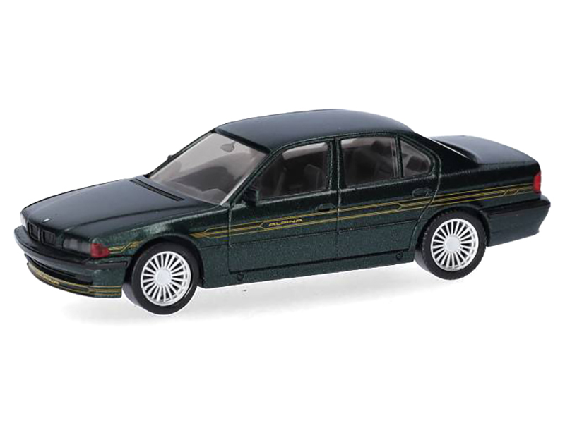 BMW Alpina B12 Green Metallic 1/87 (HO) Plastic Model Car by Herpa from the Sports Car Racing Collectibles store collection.