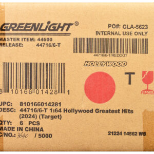 "Hollywood Greatest Hits" (2024) Set of 6 pieces 1/64 Diecast Model Cars by Greenlight from the Sports Car Racing Gifts store collection.