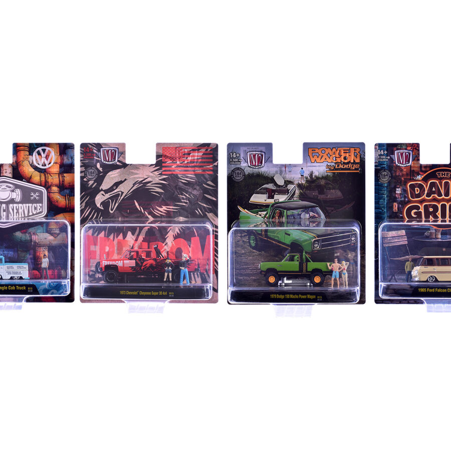 "Auto News" Release 15 Set of 4 Cars Limited Edition to 8500 pieces Worldwide 1/64 Diecast Model Cars by M2 Machines from the Sports Car Racing Collectibles store collection.