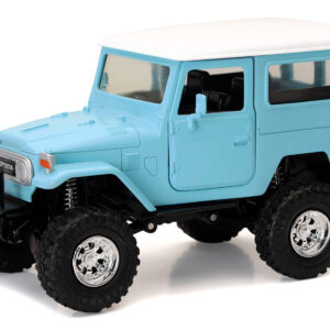 Toyota Land Cruiser FJ40 Light Blue with White Top "Xtreme Off-Road" Series 1/24 Diecast Model by New Ray Sports Car Racing Gifts by Diecast Mania