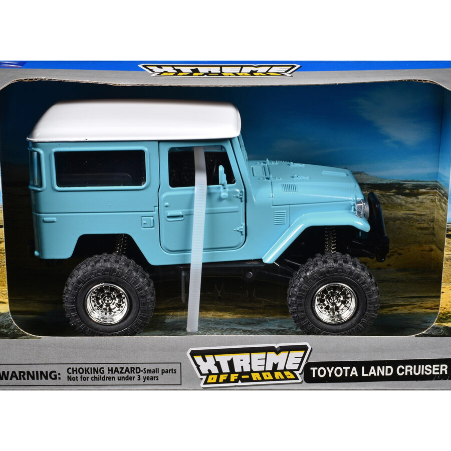 Toyota Land Cruiser FJ40 Light Blue with White Top "Xtreme Off-Road" Series 1/24 Diecast Model by New Ray Automotive