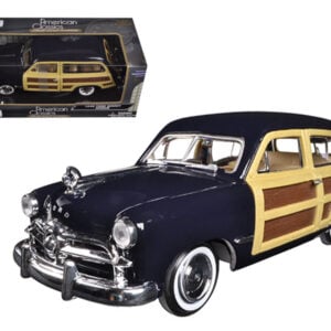 1949 Ford Woody Wagon Dark Blue 1/24 Diecast Model Car by Motormax from the Sports Car Racing Gifts store collection.