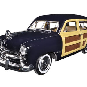 1949 Ford Woody Wagon Dark Blue 1/24 Diecast Model Car by Motormax from the Sports Car Racing Gifts store collection.