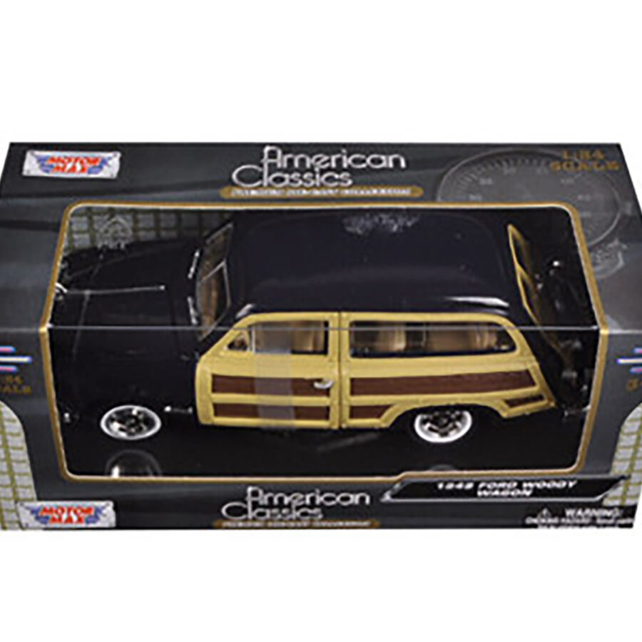1949 Ford Woody Wagon Dark Blue 1/24 Diecast Model Car by Motormax Automotive