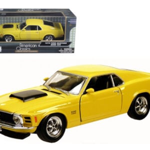 1970 Ford Mustang Boss 429 Yellow 1/24 Diecast Model Car by Motormax from the Sports Car Racing Gifts store collection.