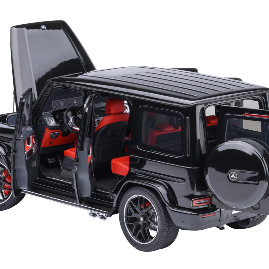 2019 Mercedes-Benz AMG G63 Black with Red Interior 1/18 Model Car by Autoart Automotive