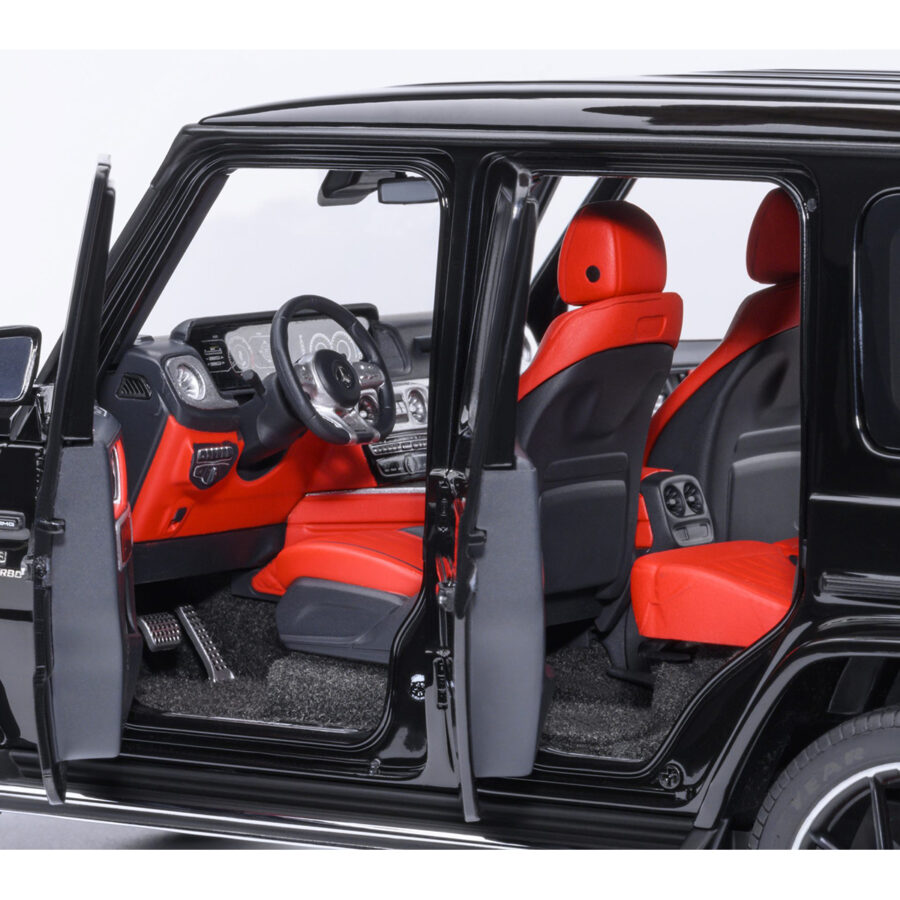 2019 Mercedes-Benz AMG G63 Black with Red Interior 1/18 Model Car by Autoart Automotive