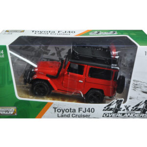 Toyota FJ40 Land Cruiser Red "4x4 Overlanders" Series 1/24 Diecast Model Car by Motormax  by Diecast Mania