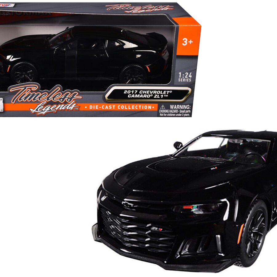 2017 Chevrolet Camaro ZL1 Black 1/24 Diecast Model Car by Motormax Automotive