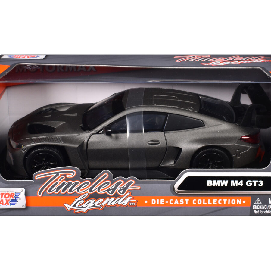 BMW M2 GT3 Matt Black "Timeless Legends" Series 1/24 Diecast Model Car by Motormax Automotive