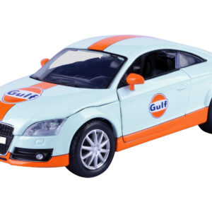 Audi TT Coupe "Gulf Oil" Light Blue with Orange Stripes "Gulf Die-Cast Collection" 1/24 Diecast Model Car by Motormax from the Sports Car Racing Gifts store collection.