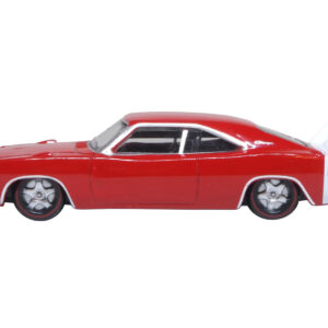 1969 Dodge Charger Daytona Red with White Stripe 1/87 (HO) Scale Diecast Model Car by Oxford Diecast  by Diecast Mania