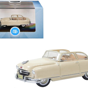 1950 Nash Rambler Custom Landau Convertible (Open) Champagne Ivory 1/87 (HO) Scale Diecast Model Car by Oxford Diecast  by Diecast Mania