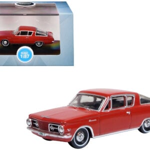 1965 Plymouth Barracuda Red 1/87 (HO) Scale Diecast Model Car by Oxford Diecast  by Diecast Mania