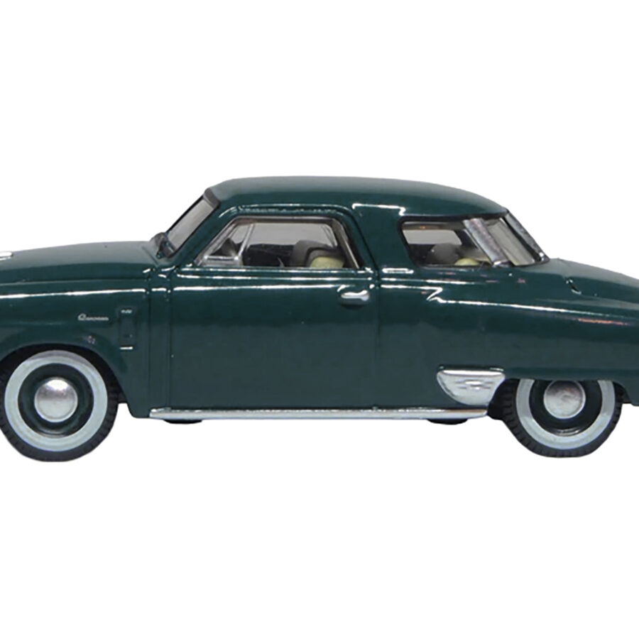 1950 Studebaker Champion Starlight Coupe Aqua Green 1/87 (HO) Scale Diecast Model Car by Oxford Diecast Automotive