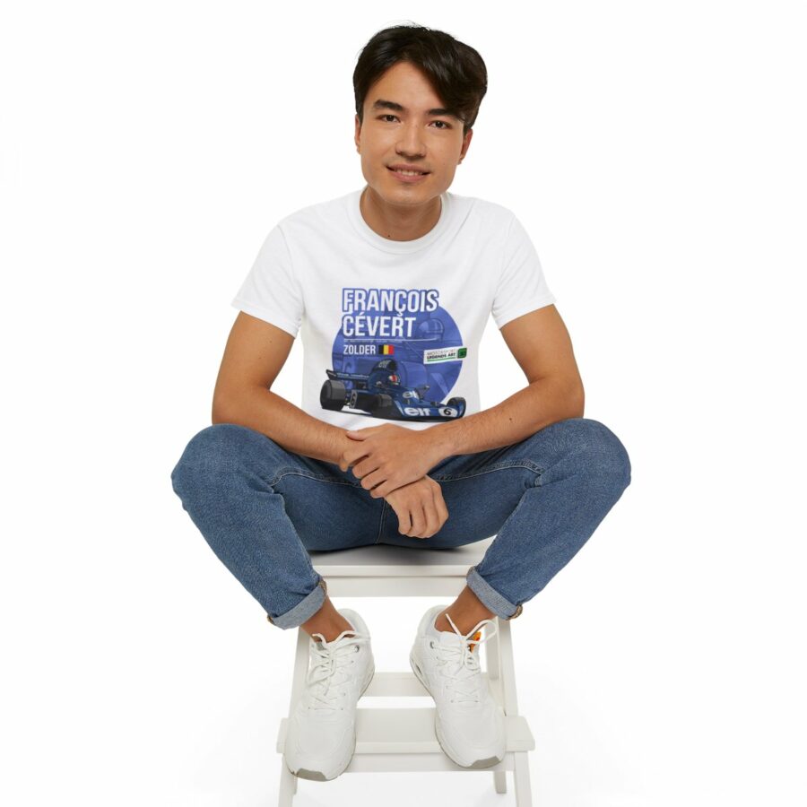 François Cevert Zolder 1973 T-Shirt | Vintage F1 Racing Tee | Classic Formula 1 Motorsport Legends Shirt F1 Jackets