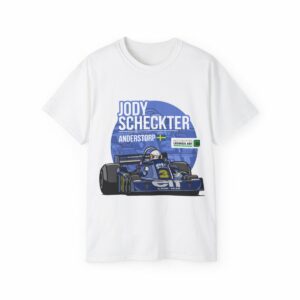 Jody Scheckter 1976 Anderstorp T-Shirt | Formula 1 Legend Tee | Vintage Formula 1 Racing Tee from the F1 Jackets store collection.