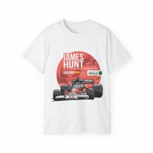 James Hunt 1976 Jarama Grand Prix T-Shirt | Formula One Legend Tee from the F1 Jackets store collection.