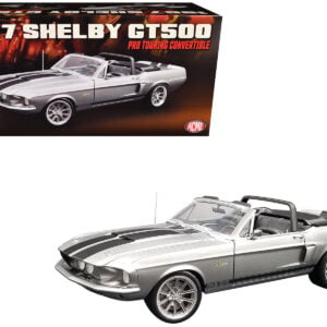 1967 Shelby GT500 Pro Touring Convertible Gun Metal Gray Metallic with Black Stripes Limited Edition to 312 pieces Worldwide 1/18 Diecast Model Car by ACME from the Sports Car Racing Model Cars store collection.