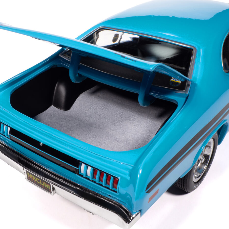 1972 Dodge Demon GSS "Mecum Auctions" Petty Blue with Black Stripes "American Muscle" Series 1/18 Diecast Model Car by Auto World USA GP - Americas Track Art