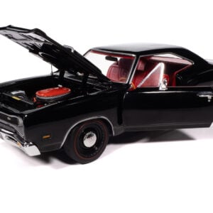 1969 Dodge Coronet Super Bee "Muscle Car & Corvette Nationals" (MCACN) Black with Red Interior "American Muscle" Series 1/18 Diecast Model Car by Auto World Automotive by Diecast Mania