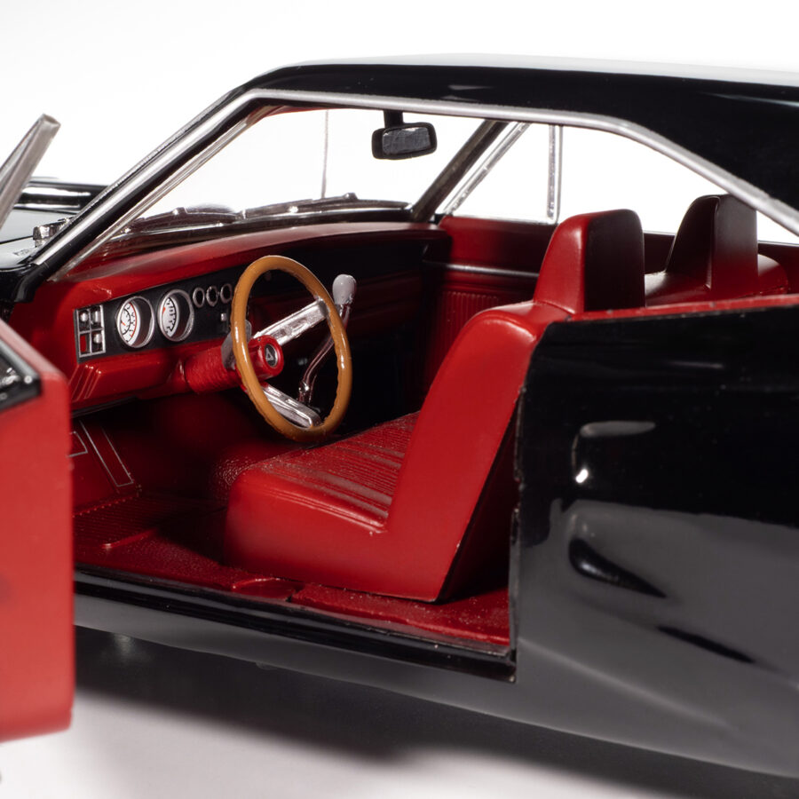 1969 Dodge Coronet Super Bee "Muscle Car & Corvette Nationals" (MCACN) Black with Red Interior "American Muscle" Series 1/18 Diecast Model Car by Auto World USA GP - Americas Track Art