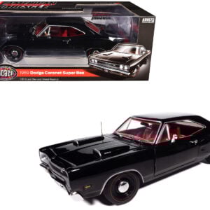 1969 Dodge Coronet Super Bee "Muscle Car & Corvette Nationals" (MCACN) Black with Red Interior "American Muscle" Series 1/18 Diecast Model Car by Auto World Automotive by Diecast Mania