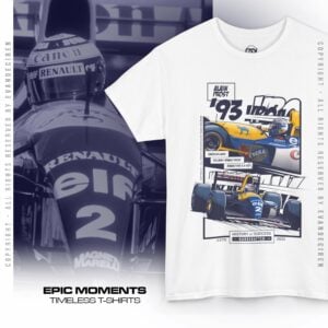 Alain Prost 1993 Williams FW15C T-Shirt | Formula One Legend Racing Tee | Formula 1 Vintage Motorsport Shirt from the Official Motorsport Merchandise store collection.
