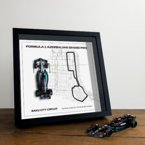 F1 Framed - Azerbaijan GP - Baku City Circuit | Various Cars | F1 Wall Art | Circuit Frame | F1 Gift | Framed F1 Art | Formula One  by BoxBox24