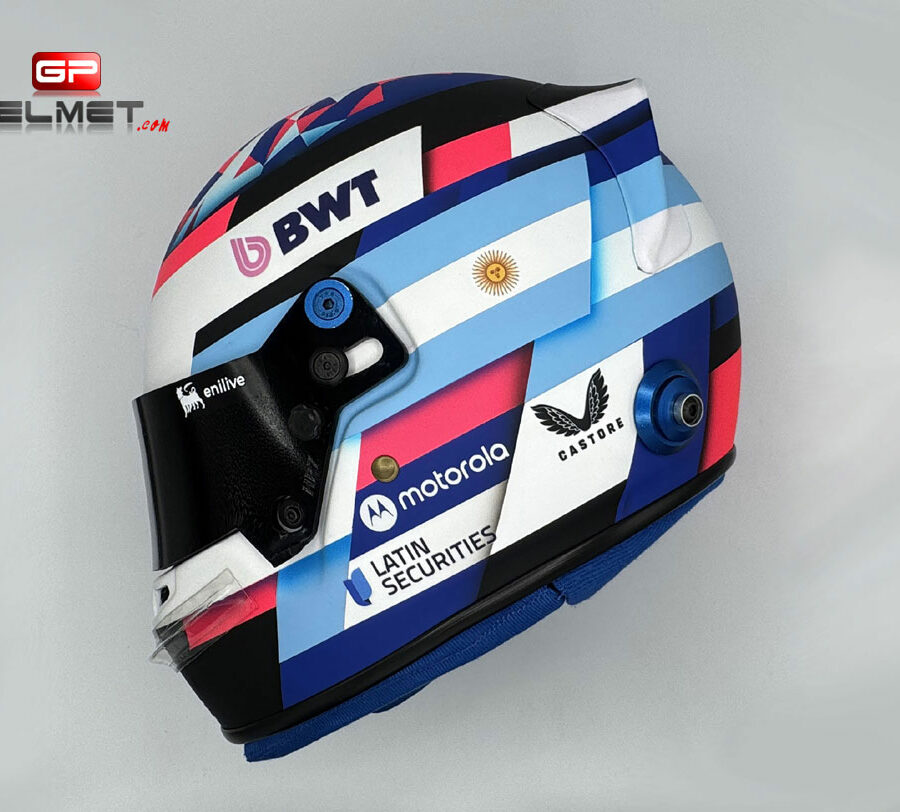 Franco Colapinto 2025 F1 Replica Helmet Alpine F1 from the Monaco GP Track Art store collection.