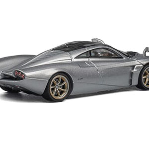 Pagani Huayra Codalunga Silver Metallic with Sunroof and Extra Wheels 1/64 Diecast Model Car by CM Model  by Diecast Mania