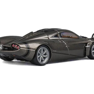 Pagani Huayra Codalunga Gun Metal Gray Metallic with Sunroof and Extra Wheels 1/64 Diecast Model Car by CM Model  by Diecast Mania