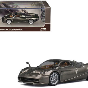 Pagani Huayra Codalunga Gun Metal Gray Metallic with Sunroof and Extra Wheels 1/64 Diecast Model Car by CM Model  by Diecast Mania