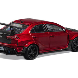 Mitsubishi Lancer Evolution X Varis RHD (Right Hand Drive) Red Metallic with Carbon Hood 1/64 Diecast Model Car by CM Model from the Sports Car Racing Model Cars store collection.