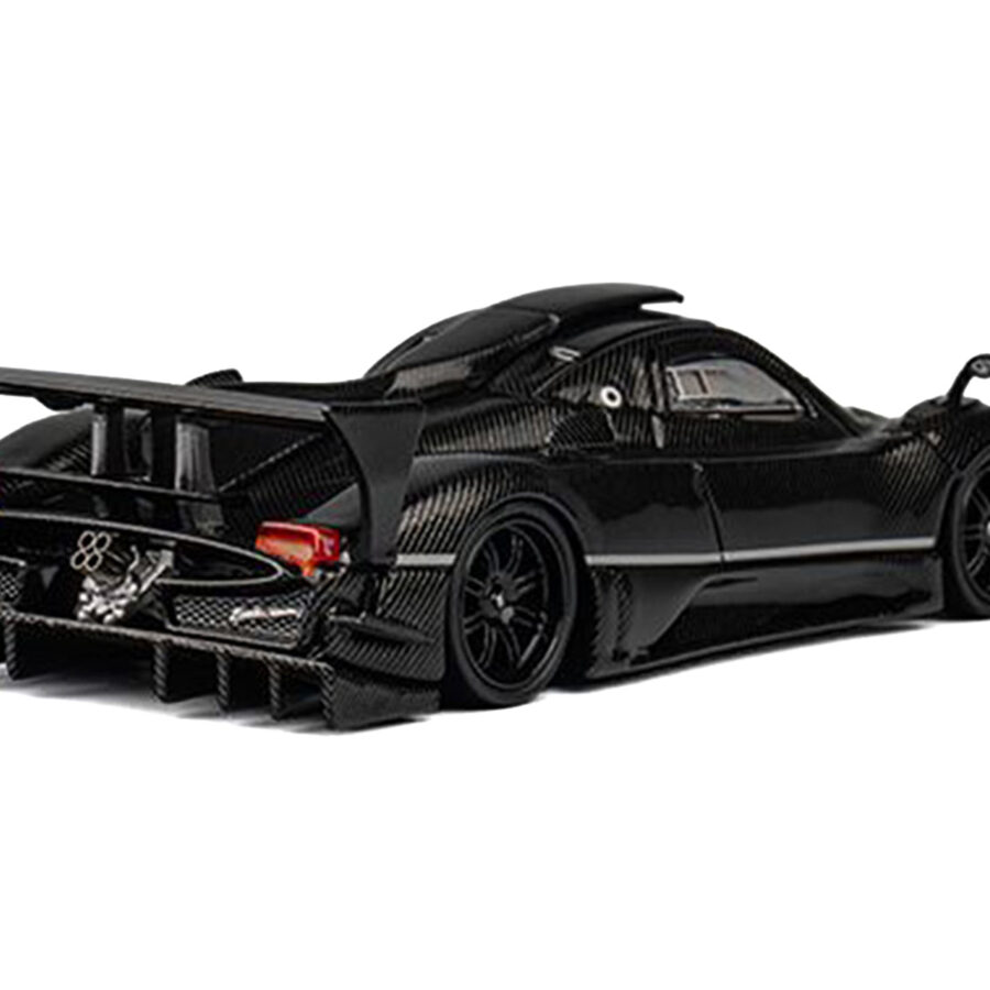 Pagani Zonda Revolucion Black Full Carbon with Extra Wheels 1/64 Diecast Model Car by CM Model Automotive