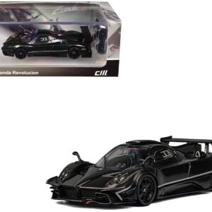Pagani Zonda Revolucion Black Full Carbon with Extra Wheels 1/64 Diecast Model Car by CM Model from the Sports Car Racing Model Cars store collection.