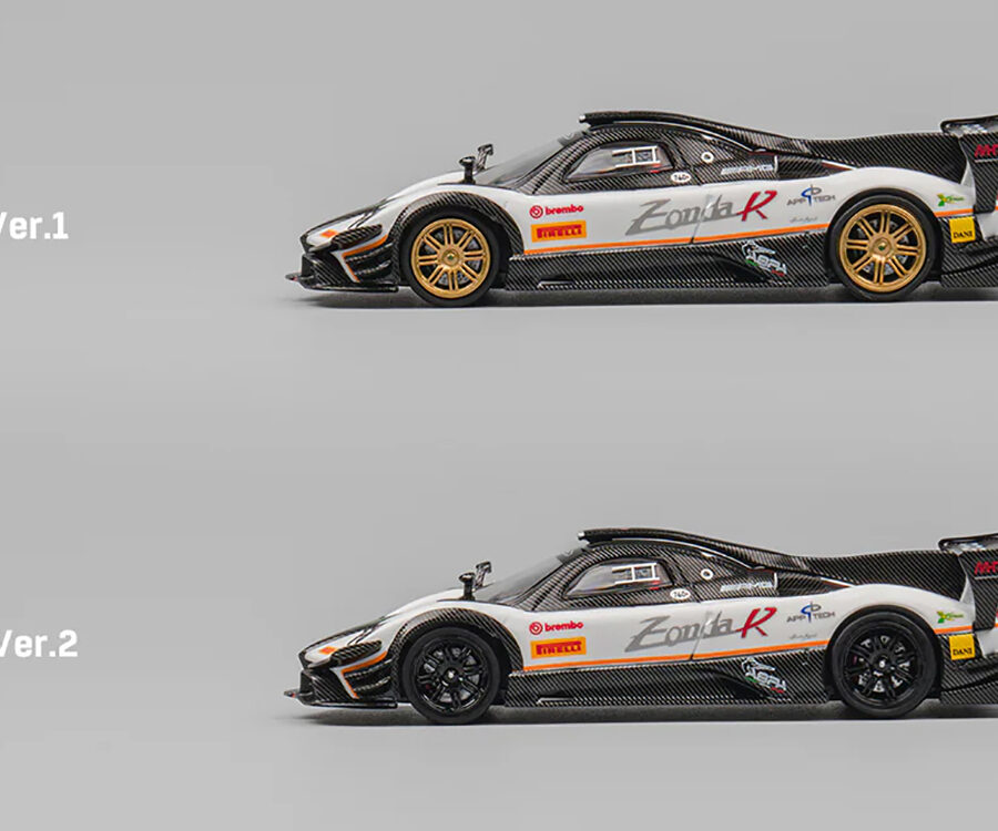 Pagani Zonda Revolucion White and Carbon with Extra Wheels 1/64 Diecast Model Car by CM Model Automotive