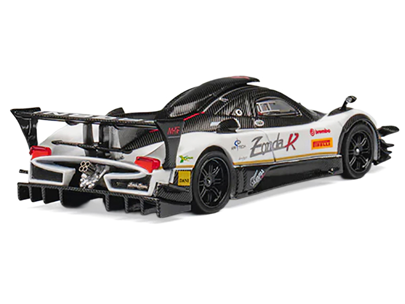 Pagani Zonda Revolucion White and Carbon with Extra Wheels 1/64 Diecast Model Car by CM Model Automotive